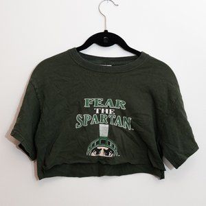 Vintage "Fear the Spartans" cropped top